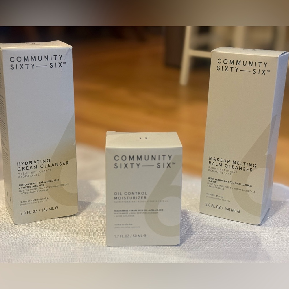 Community Sixty-Six Skincare Bundle – Cleansers + Oil Control Moisturizer (BNIB)